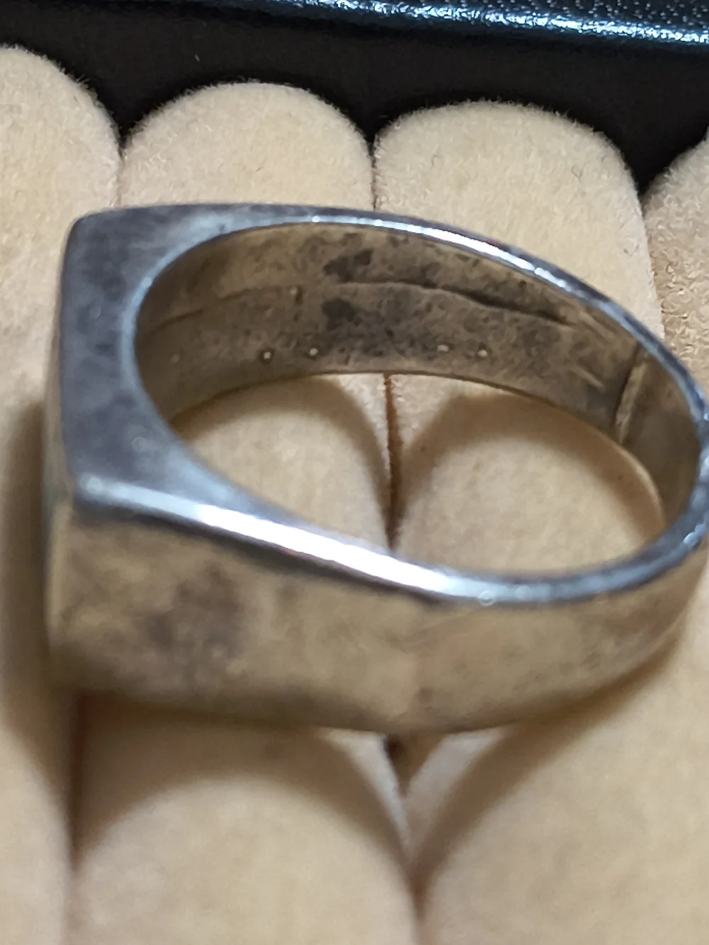 Turquoise & MOP Inlay Sterling Navajo Native American Signet Style Ring Sz 10.5